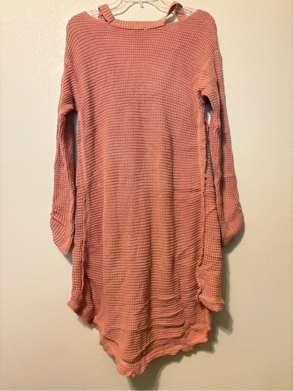 Hayden Dusty Mauve Waffle Knit Button Cardigan - Picture 2 of 6